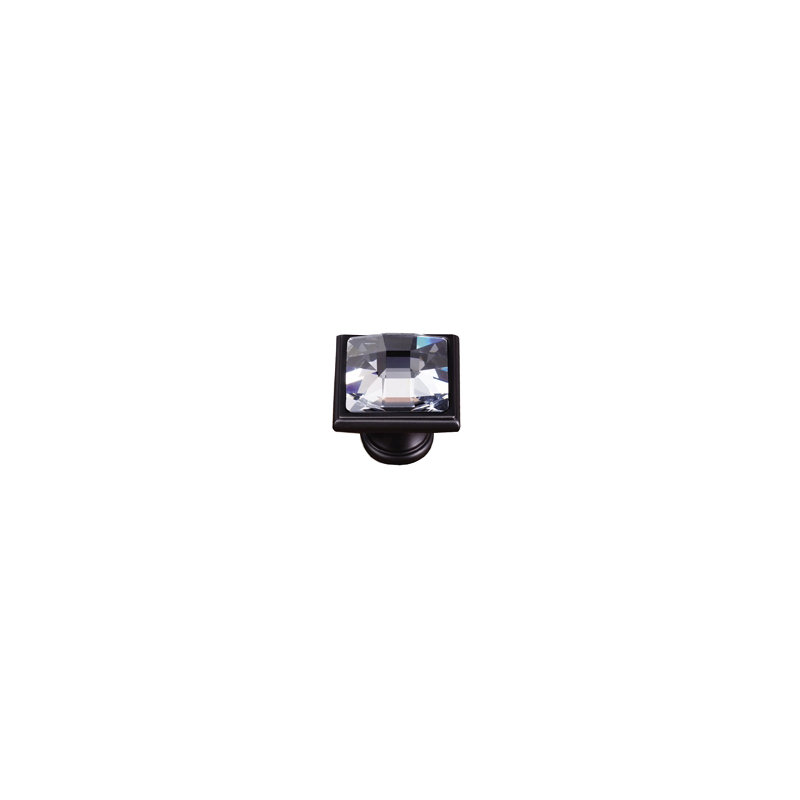 Swarovski Crystal Square Knob, Bronze