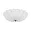 Plafonnier semi-encastré 3 lumières en verre plissé blanc mat-741411451