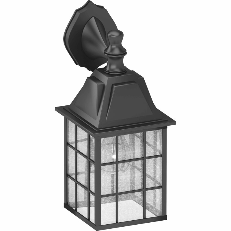 Tani 1-Light Outdoor Cast Aluminum Black Wall Mount Wall Sconce Wall Light with Clear Seedy Glass