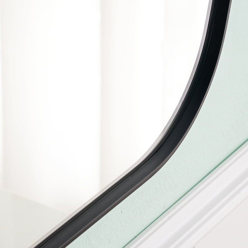 Miroir de salle de bain mural 24 po x l 32 po, Noir mat
