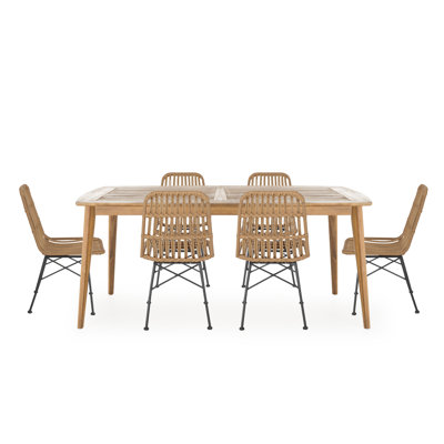 Rectangular 6 - Person 71" Long Dining Set