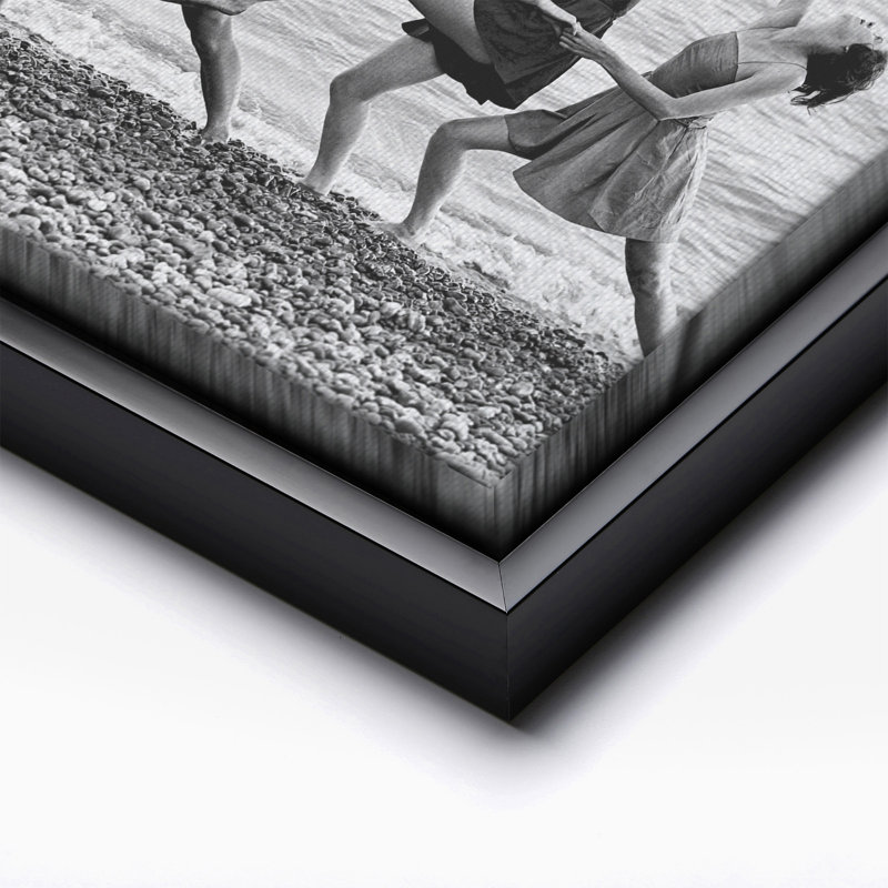 Beach Dancers, Black Framed, Canvas, 08"H x 10"W