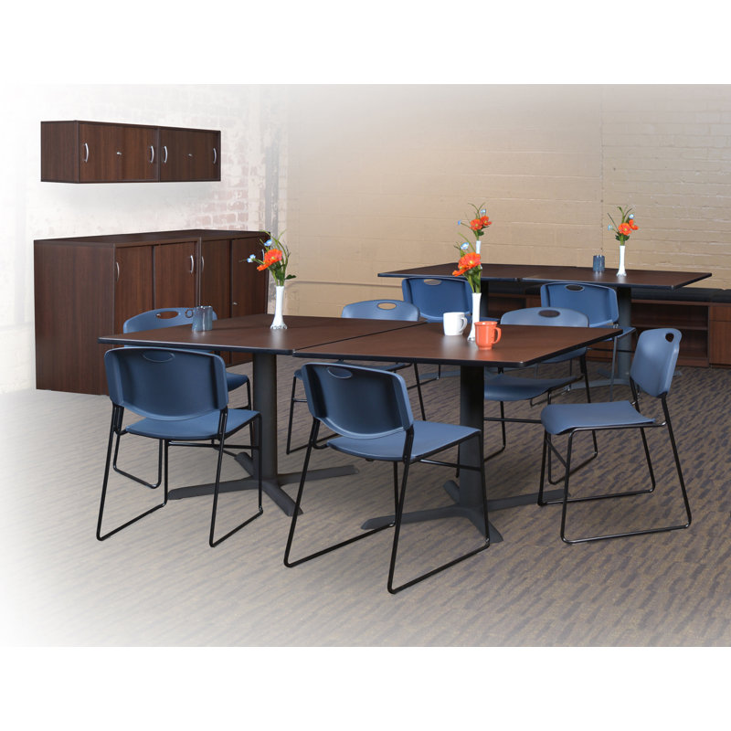 Zeng Black Metal Frame Armless Stackable Reception Chair
