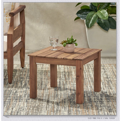 Table d'appoint d'extérieur en bois d'acacia Temecula Minimalist, durable et élégante pour la décoration de patio et de jardin
