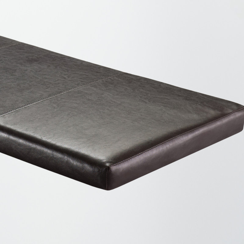 Coussin de banc rectangulaire en similicuir brun Leon, l 33,83 po x P 15,87 po x H 2 po