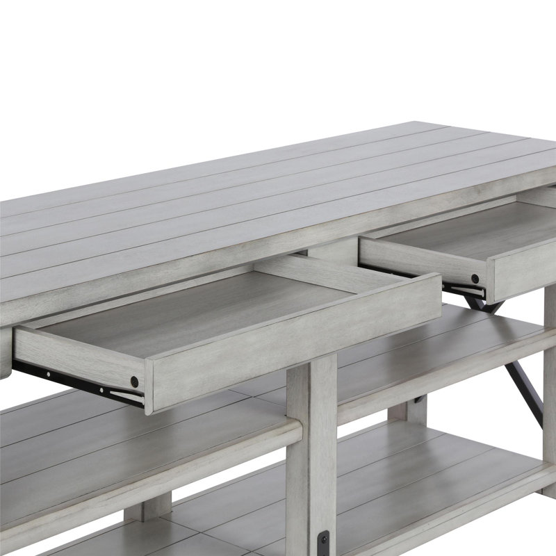 Kapow Unfinished TV Stand for TVs up to 70", Rustic White
