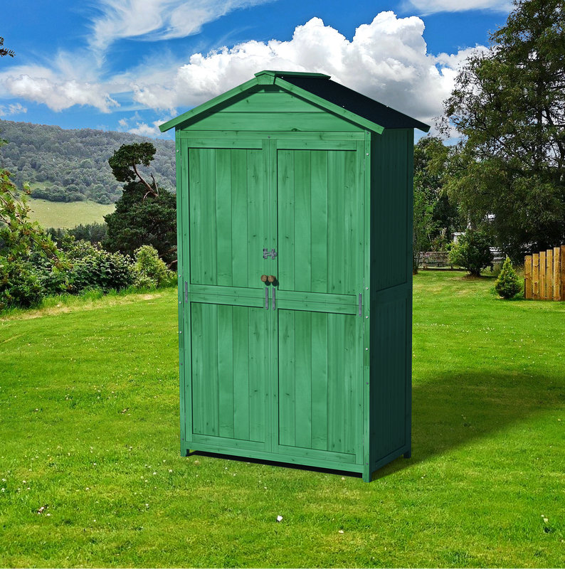 IRHOMA Remise de rangement pour l'extérieur en bois 35,6 po x 18,1 po x ...