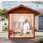 Sauna en cèdre rouge pour l'extérieur Smartmak® pour 2 personnes, expérience authentique de sauna à vapeur traditionnel