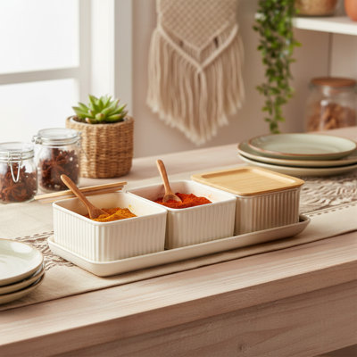 Canister Set With A Serving Tray (3-Piece)
