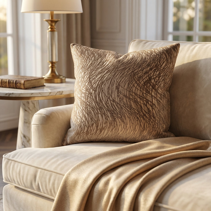 Coussin de luxe métallique, Coussin lombaire, 12 po x 25 po
