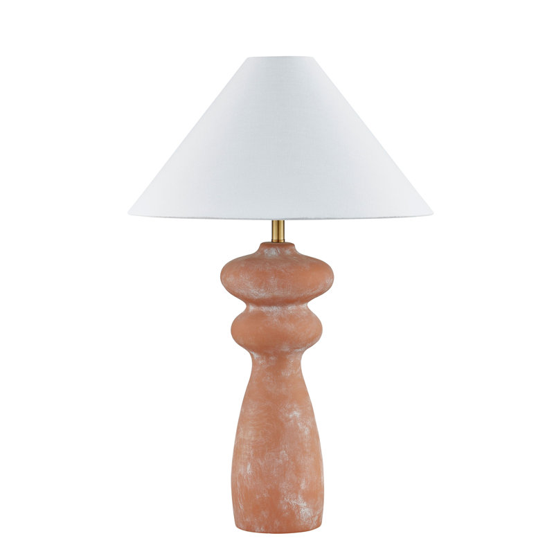 Ambrose 28" Ceramic Table Lamp with Fabric Shade, Rust
