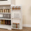 Buffet blanc avec huche - Buffet de cuisine moderne avec 2 tiroirs et portes de grange