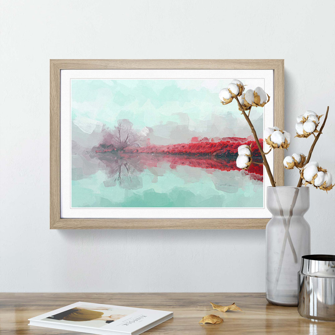 Fog over a Lake in Ellensburg in Abstract - Framed Print