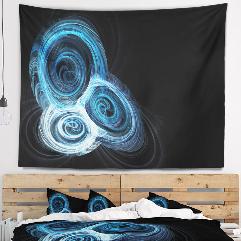Tapisserie nebula en spirale abstraite, H 50 po x l 60 po