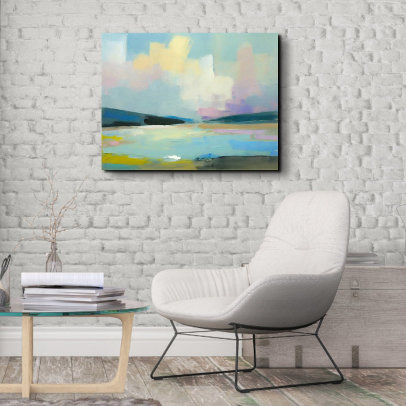 «Pastel Rainbow» par Stephen Chambers - impression sur toile tendue, H 26 po x l 32 po x P 1,5 po