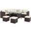 Ensemble de conversation modulaire en rotin 7 pièces avec coussins et rangement Cueva-1551959766