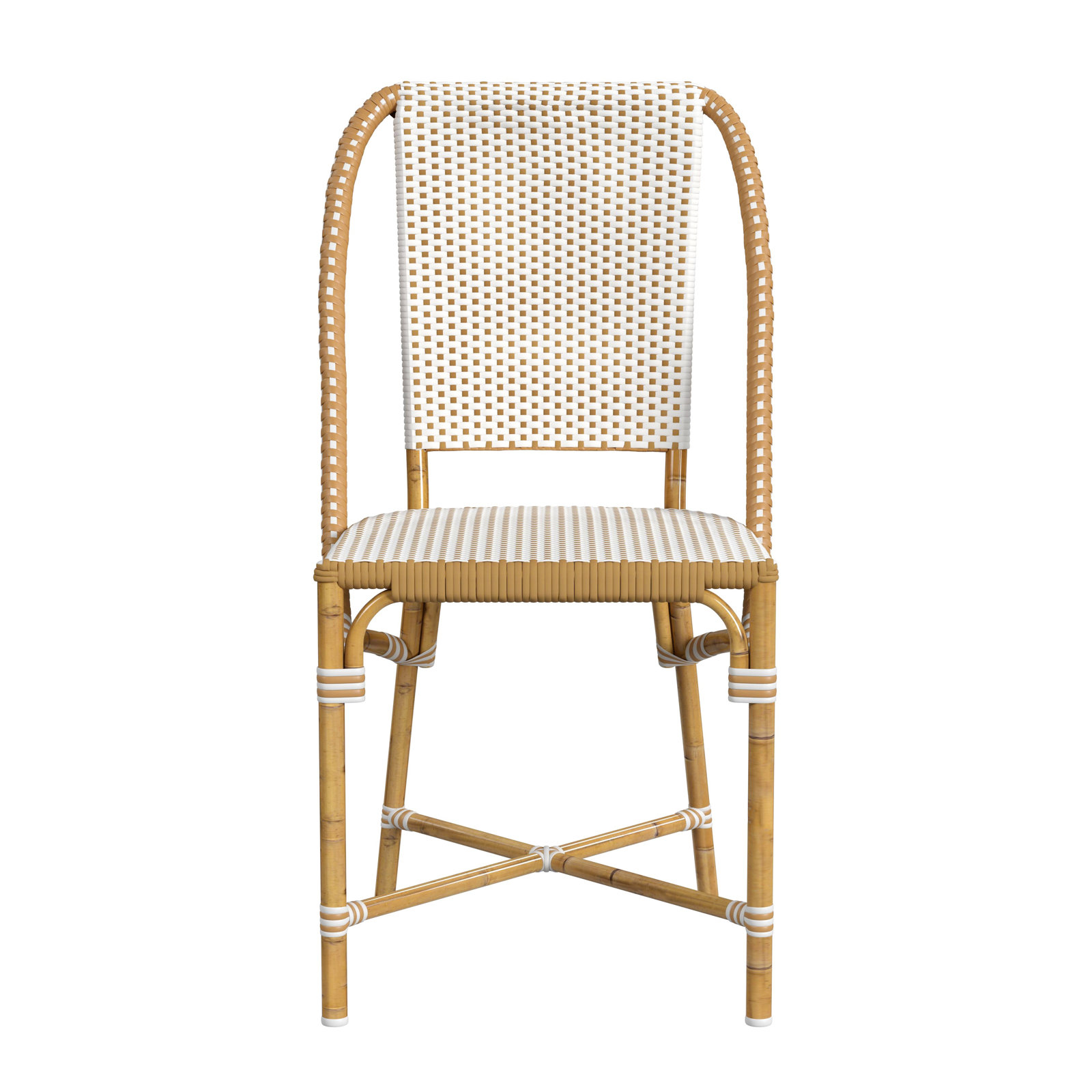 Ellie Patio Dining Chair, White/Beige