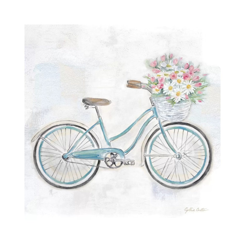 Vintage Bike With Flower Basket I by Cynthia Coulter - Print on Canvas, Wrapped Canvas, 66.04 cm H x 66.04 cm W