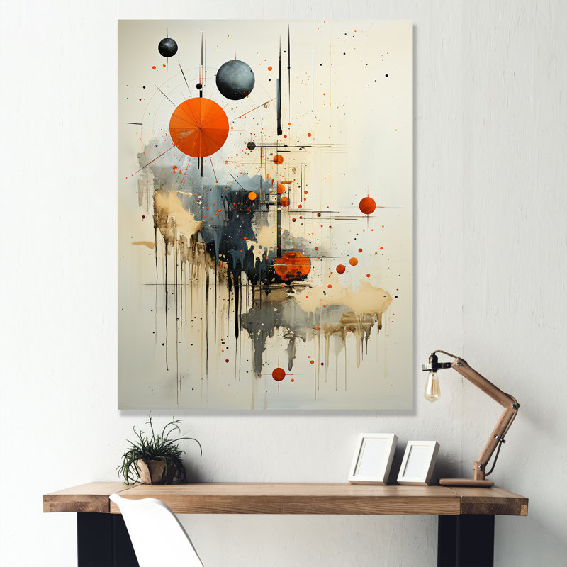 Minimalisme astrologie art discret - art mural abstrait salon_106461, H 40 po x l 30 po x P 1,5 po, Toile tendue