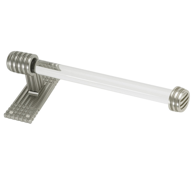 WILTON 12" HAND TOWEL RIGHT, ACRYLIC HANDLE; ANTIQUE NICKEL FINISH, 3.75" H x 12.75" W x 4.75" D, Satin Nickel