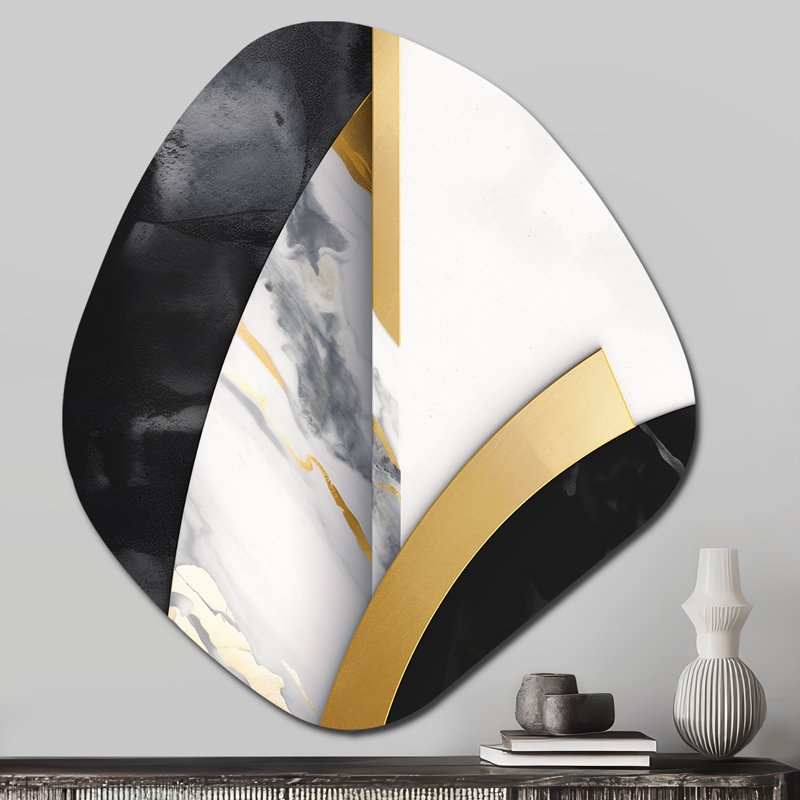 Hubert - art mural unique en forme de marbre, reproduction d'art asymétrique moderne en métal, H 28 po x l 25 po