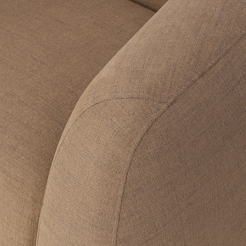 Channing Swivel Barrel Chair, Brown Polyester Blend