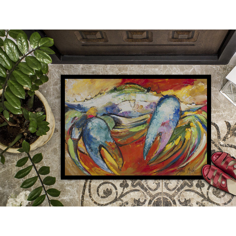 Tapis de porte d’intérieur anti-dérapant crabe, Rectangle 2 pi x 3 pi
