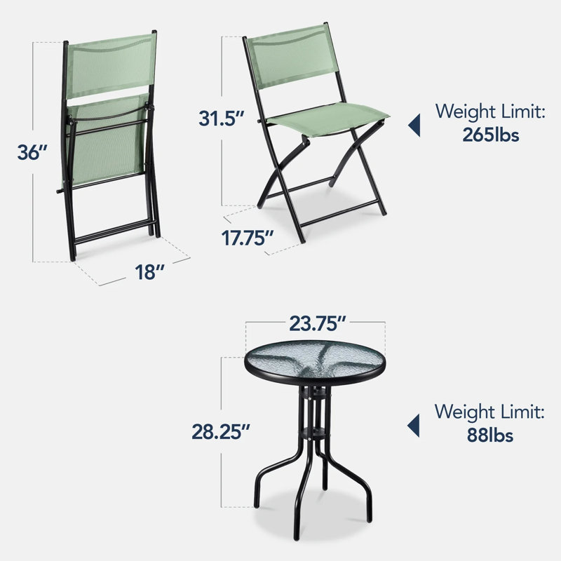 3-Piece Bistro Set, Sage