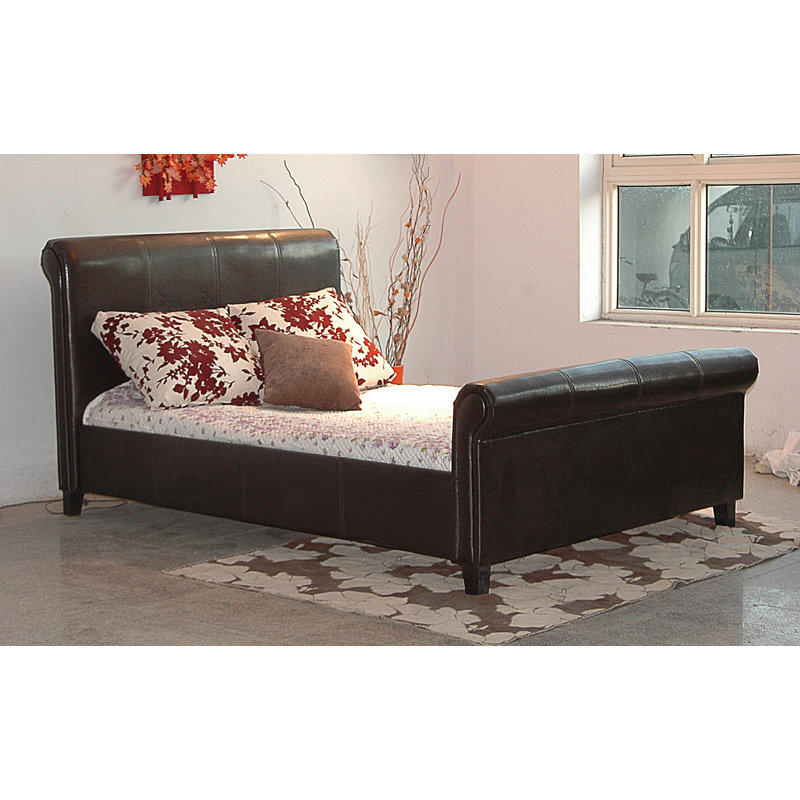 Clarence Upholstered Bed, Brown, Kingsize (5')