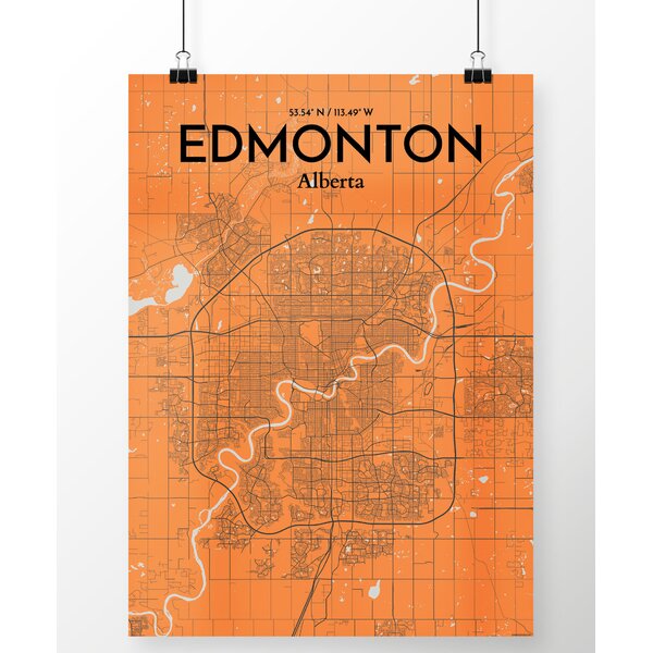 Ourposter.com 'edmonton City Map' Graphic Art Print 