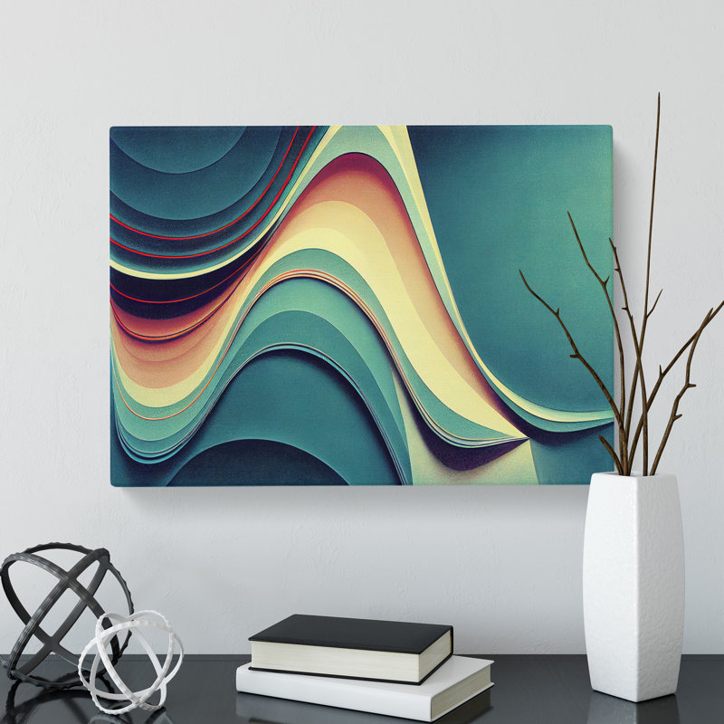 Modern Audio Soundwave Art Vol.3 Abstract - Wrapped Canvas, 50cm H x 76cm W x 3cm D