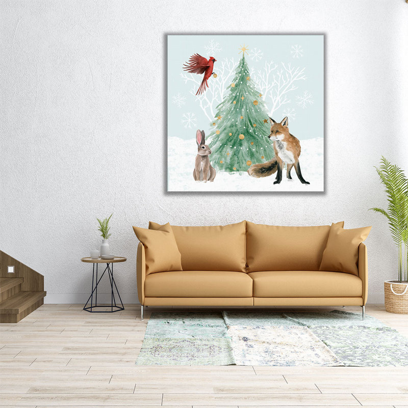 «Christmas in the forest I», reproduction d'art sur toile, H 16 po x l 16 po
