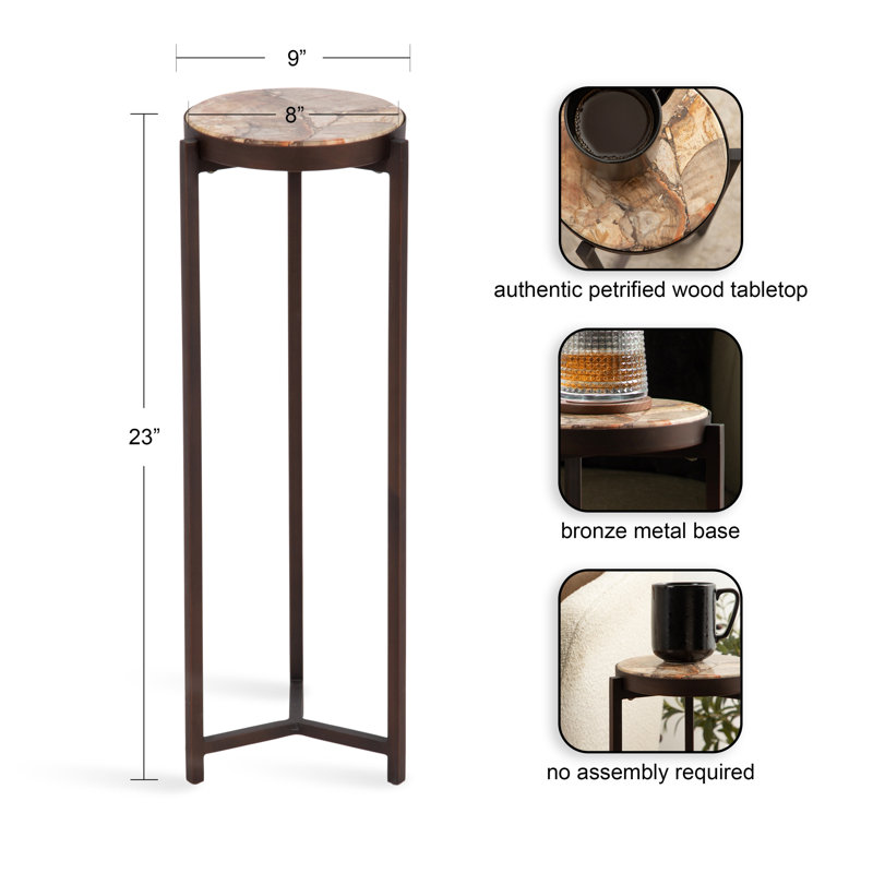 Table de bout Eveland Stone, Bronze, Brun