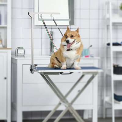 74cm H x 36cm W x 36cm D Aluminum Adjustable and Foldable Dog Table Accessory