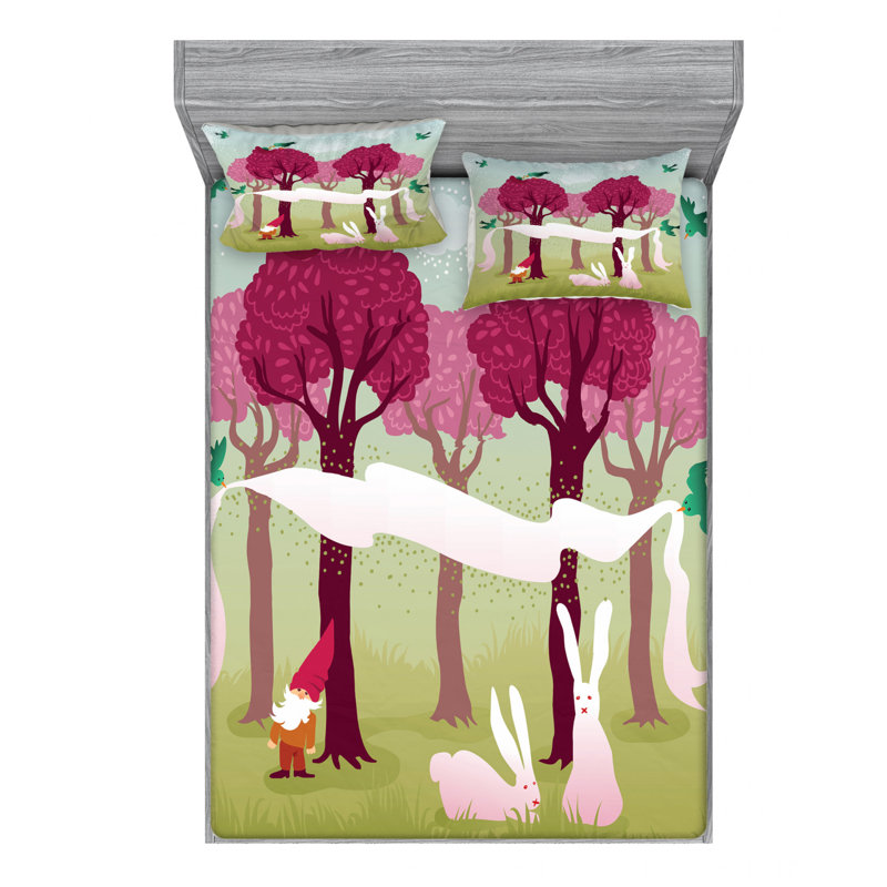 Gnome Microfiber Sheet Set, Full Sheet Set with Fitted Sheet