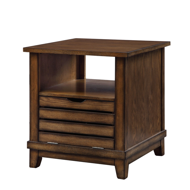 Table de bout avec rangement Kalayah, Brun