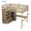 Lit mezzanine double avec garde-robe, bureau et 2 tiroirs noyer l 56,9 po x P 79,5 po x H 67,5 po