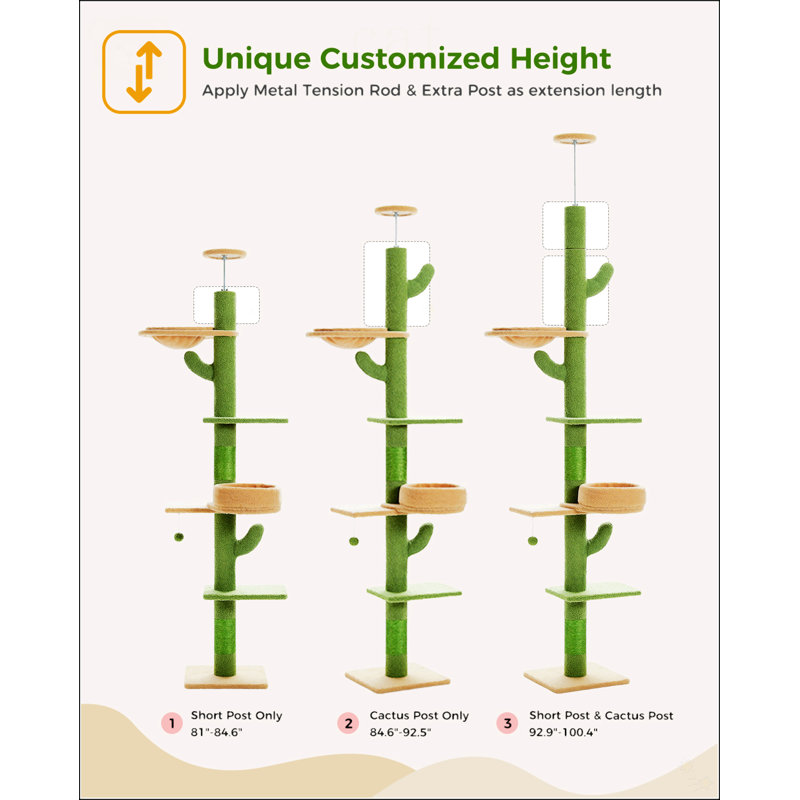 Ceiling Cat Tree [87"-100"] Height Adjustable
