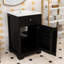 Meuble-lavabo de salle de bain avec lavabo en céramique, armoire à fermeture en douceur, tablette réglable et support de rangement-479431532