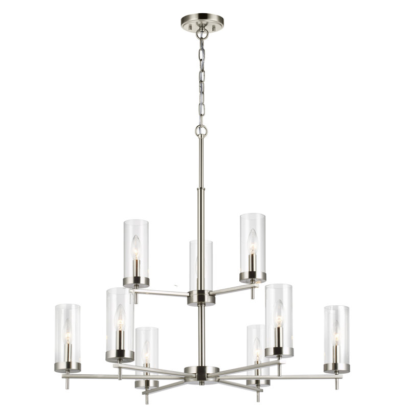 Zire 9 - Light Chandelier, Brushed Nickel, No