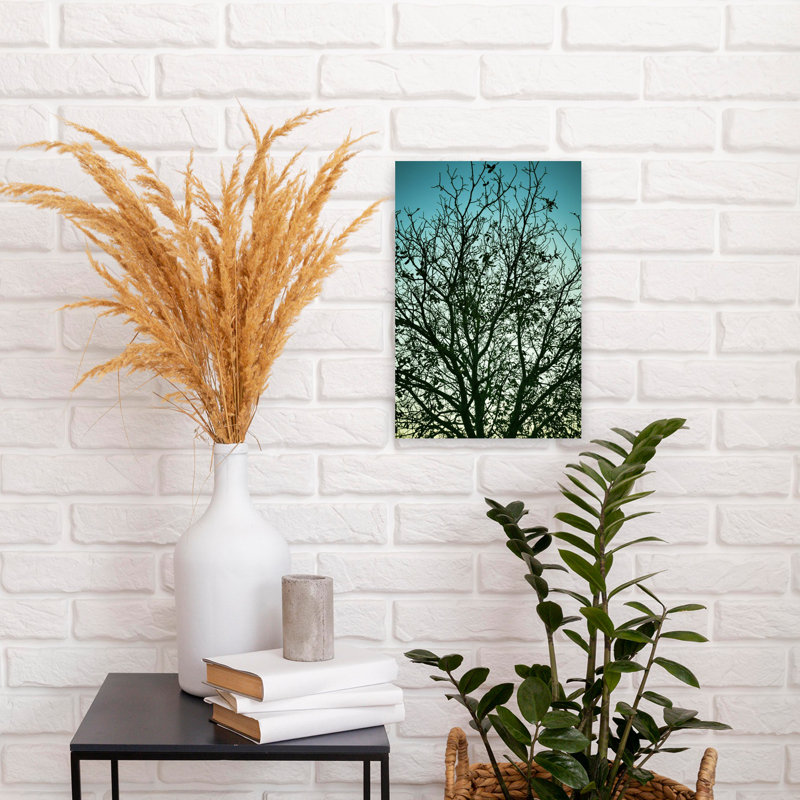 Art contemporain contemporain, paysage paisible d'automne, H 12 po x l 8 po