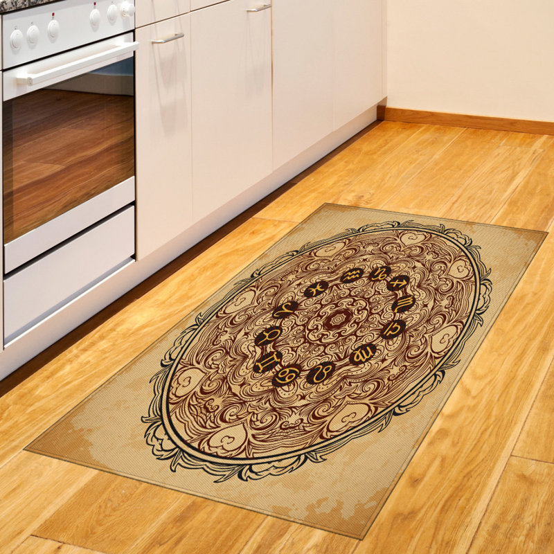 Tapis décoratif brun clair à haute densité en fibres de polyester, Rectangle 2 pi 7 po x 5 pi