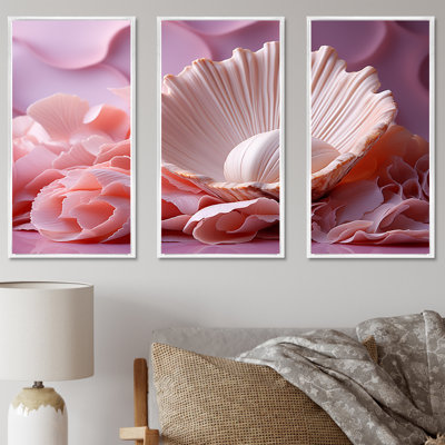 Romanticism Seashells II - Seashell Canvas Wall Art Set