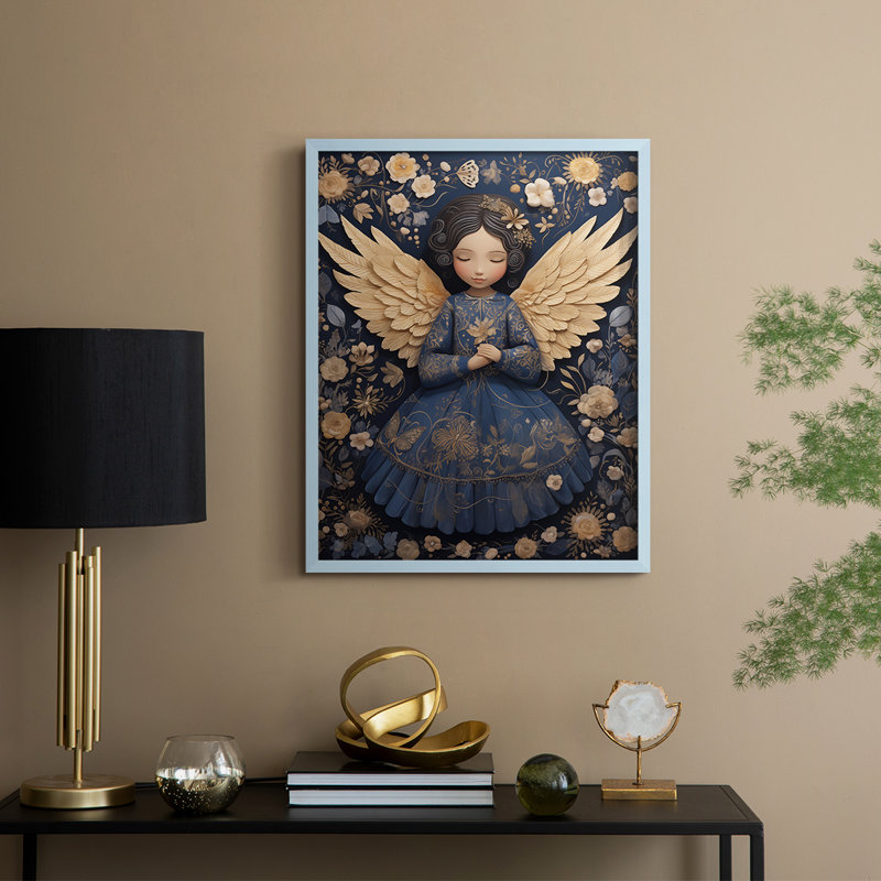 RELIGIOUS Series CDV Framed Print - Solid Wood, 15" H x 12" W, Blue