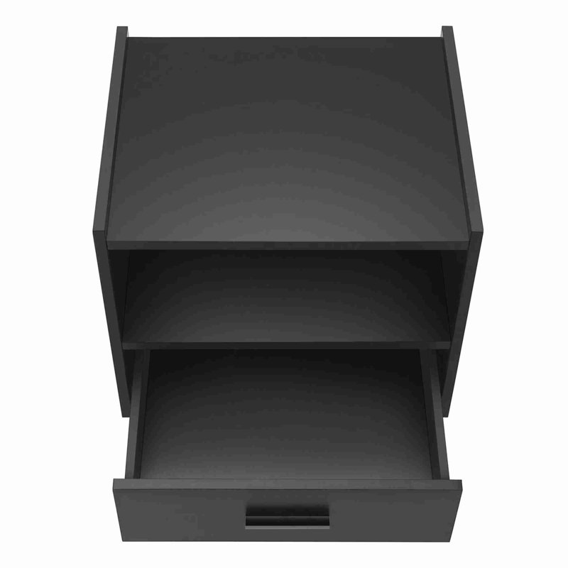 Table de bout avec rangement ouvert, Noir