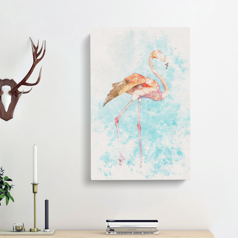 Flamingo Bird - Wrapped Canvas, 60cm H x 40cm W x 3cm D