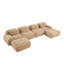 Canapé modulaire en U sans assemblage Tissu en velours côtelé respirant 32D à haute résilience avec accoudoirs courbés extra-larges Conception ergonomique adaptée aux animaux de compagnie pour les salons, chambres à coucher, chameau-33236807-33236862-33236863