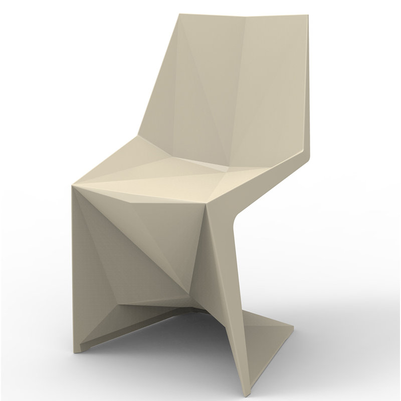 Voxel Stacking Patio Dining Chair, Ecru