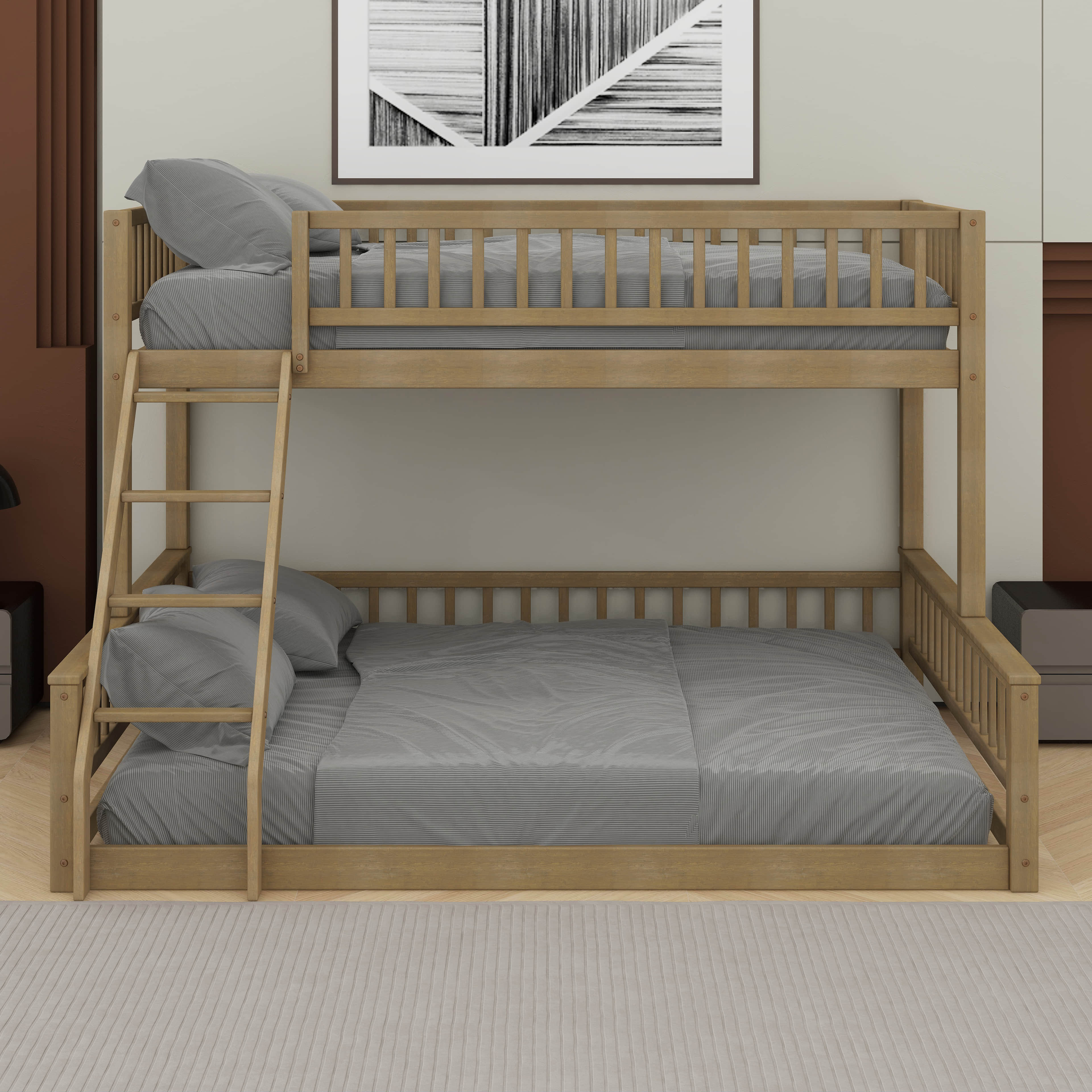 Ophelia & Co. Twin XL Over Queen Bunk Bed With Ladder - Wayfair Canada