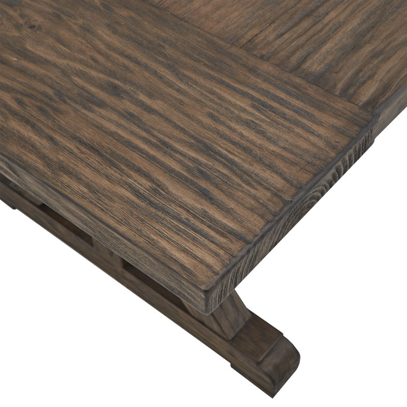Sela Solid Wood Base Dining Table, Brown